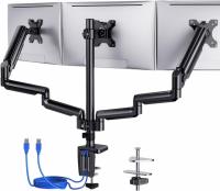 ErGear Dual-Gas Spring Arm Triple Monitor Stand Mount