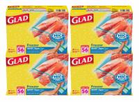 Glad Zipper Freezer Storage Plastic Bags 224 Pack