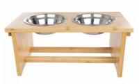 Petmaker Elevated 2-Bowls Bamboo Dog Feeder