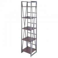 Winsome Isa 5-Tier Graphite and Walnut Wood Finish Shelf