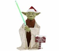 Star Wars Motion-Activated Yoda Animatronic with LED Lightsaber