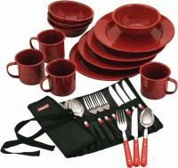 Coleman 24-Piece Enamel Dinnerware Set