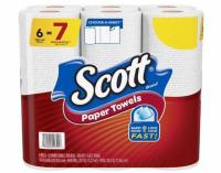 6 Scott Paper Towels Choose-A-Sheet Regular Rolls