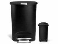 50L simplehuman Soft-Close Step-On Plastic Trash Can with 10L Can