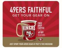 Peets Coffee Any Drink for If You Wear Your 49ers Gear This Weekend