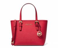 Michael Kors Jet Set Travel Saffiano Leather Top-Zip Tote Bag