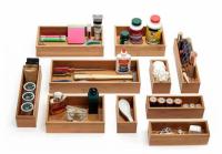 Seville Classics Bamboo Storage Box 10-Piece Organizer Set