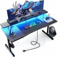 Gtracing 55in Gaming Computer Desk with LED Lights