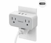 Tessan Wall Outlet Splitter 2 Outlets + 2 USB + 1 USB-C