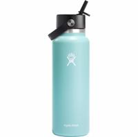 Hydro Flask Stainless Steel Wide Mouth Water Bottle with Straw Lid