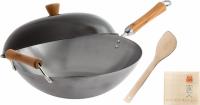 Joyce Chen Classic Series 14-Inch Uncoated Carbon Steel Wok Set