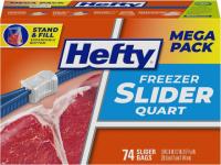 Hefty Slider Quart Freezer Bags 74 Pack