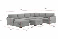 Thomasville Langdon Fabric Sectional with Chaise and Ottoman