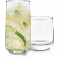 Libbey Ascent Tumbler and Rocks 16-Piece Glass Set