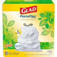 Glad Trash Bags ForceFlex Protection Series Tall Garbage Bags 110 Pack