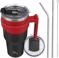 Tumbler with Handle and 2 Straw 2 Lid