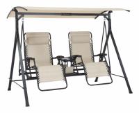 Mainstays 2-Seat Reclining Oversized Zero-Gravity Steel Porch Swing