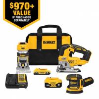 Dewalt 20V MAX XR 3-Tool Brushless Woodworking Power Tool Combo Kit