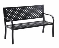 Mainstays Lattice High Back Slat Seat Steel Outdoor Bench