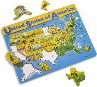 Melissa Doug Kids Wooden United States Map Puzzle