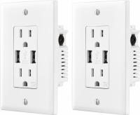 Insignia 2-Outlet In-Wall Outlet with 2 USB Ports