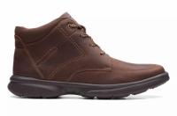 Clarks Mens Bradley Mid Brown Leather Boots Shoes