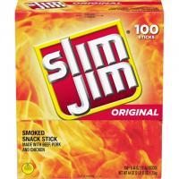 Slim Jim Original Smoked Meat Sticks 100 Pack