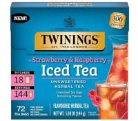 Twinings Strawberry and Raspberry Herbal Iced Tea 72 Bags