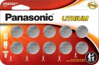 Panasonic CR2032 Lithium Coin Cell Batteries 10 Pack