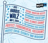 Free Vote Harris Walz Sticker MoveOn