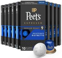 Nespresso Peets Coffee Dark Roast Decaf Espresso Pods 100 Pack