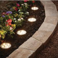 Mainstays Solar Powered LED Landscape Disc Lights 4 Pack