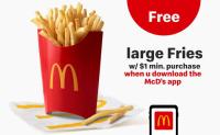 Free McDonald Large Fries with Purchase