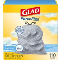 Glad Trash Bags ForceFlex Tall Garbage Bags 110 Pack