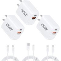 Acer USB-C and USB-A Charger Block 3-Pack