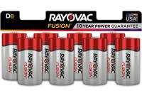 Rayovac Fusion D Batteries 8 Pack