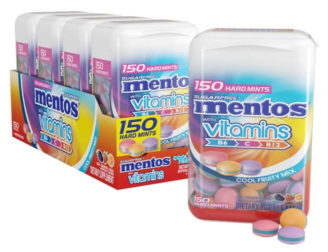 Mentos Vitamin Sugar-Free Hard Mints 4 Pack for $11.17