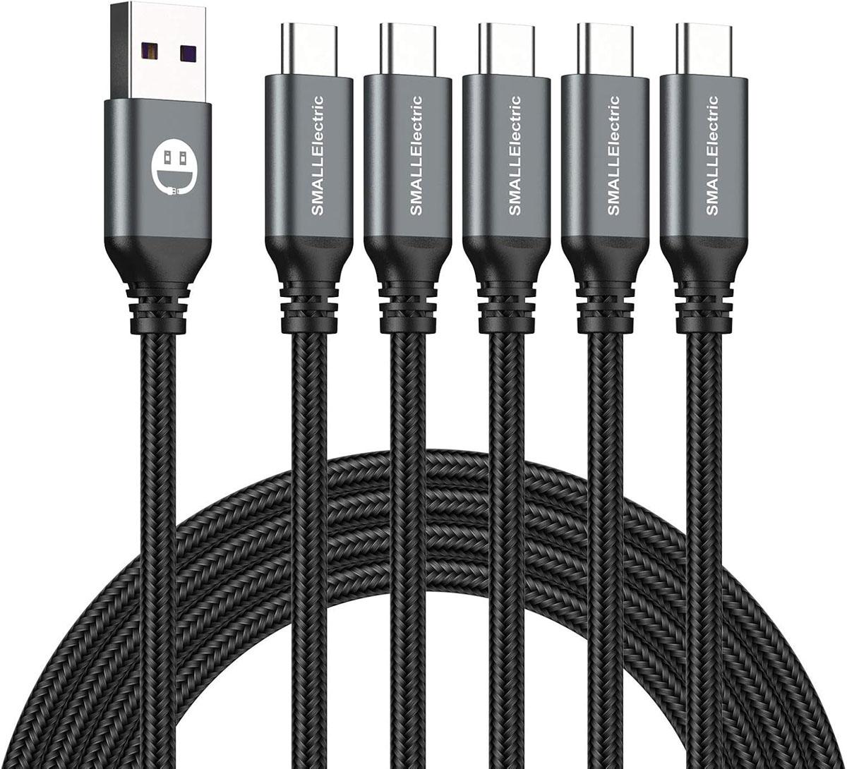 USB-C to USB-A Braided Fast Charging Cables 5 Pack for $6.49