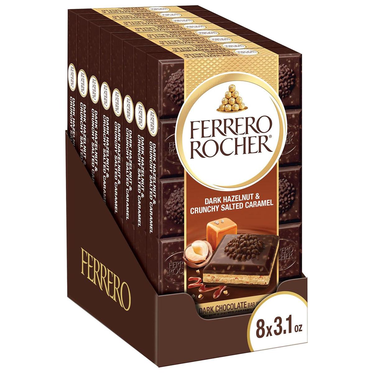 Ferrero Rocher Dark Chocolate Hazelnut Bars 8 Packfor $16.03