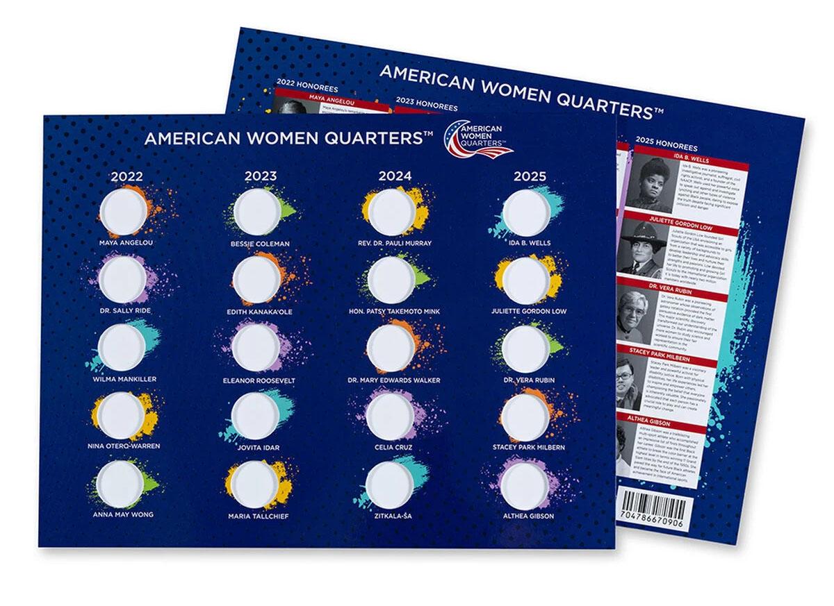 American Women Quarters Collector Coin Board for Free