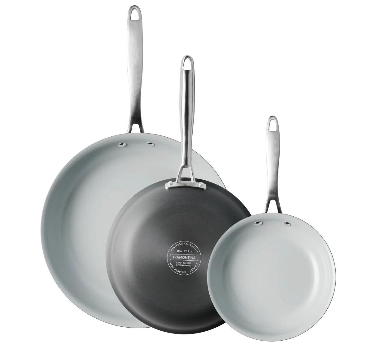 Tramontina 3-pack Hard Anodized Aluminum Ceramic Nonstick Fry Pan Set for $24.99 Shipped