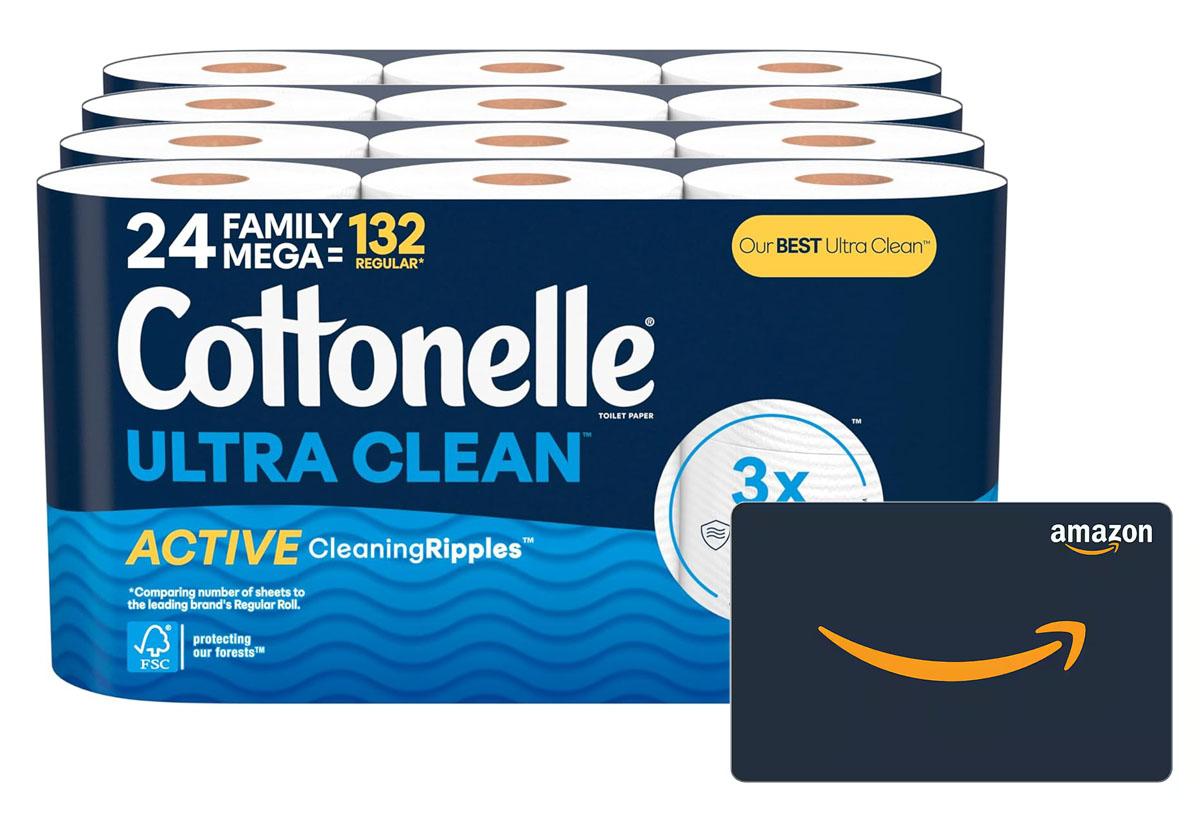 Cottonelle Mega Rolls Toilet Paper 48 Pack + $15 Credit for $46.90 Shipped