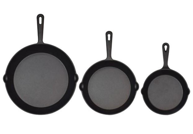 3-Piece Pre-Seasoned Cast Iron Skillets for $27.99