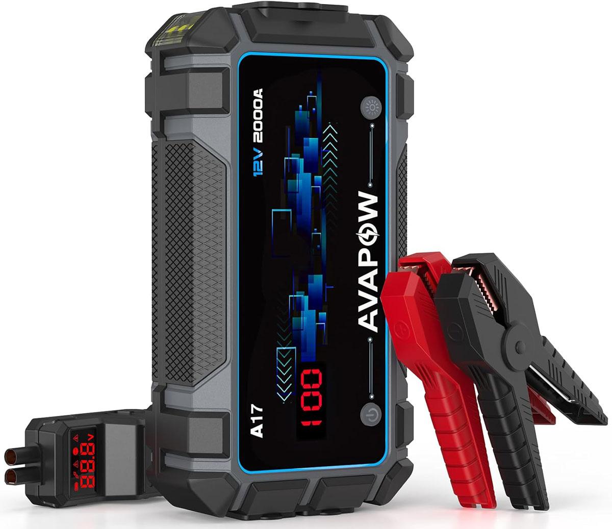 Avapow 2000A Car Battery Jump Starter for $29.99 Shipped