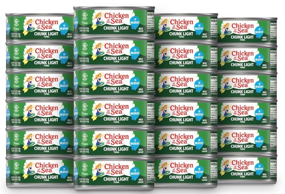 Chicken of the Sea Chunk Light Tuna in Water 24 Pack for $14.71