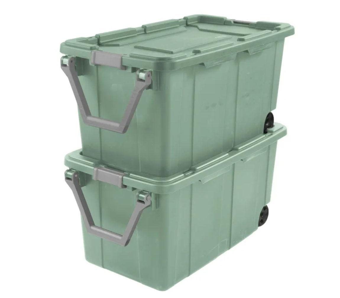 Sterilite 40G Wheeled Plastic Tote Box 2 Pack for $49.98 Shipped