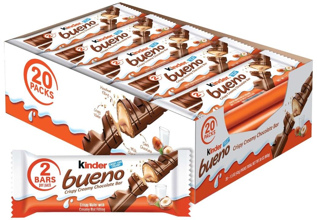 Kinder Bueno Milk Chocolate and Hazelnut Cream 20 Pack for $11.75