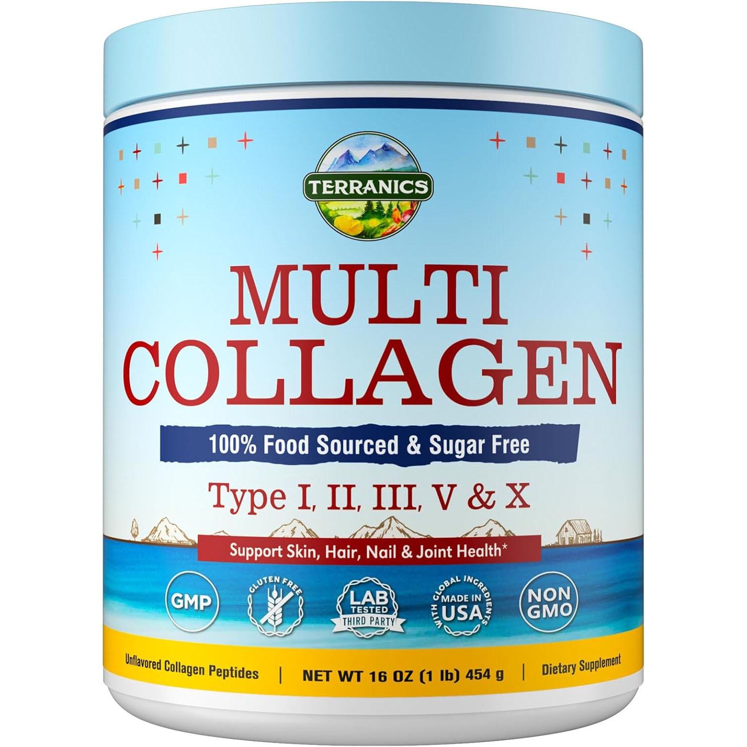 Terranics Multi Collagen Peptides Powder for $12.59