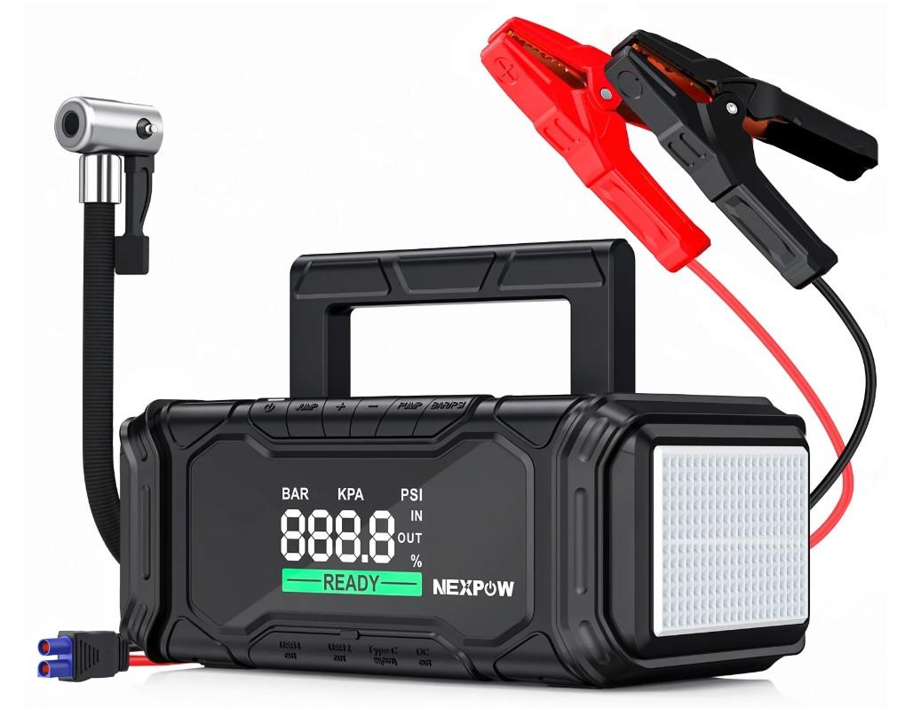 Nexpow 4000A Car Jump Starter with Air Compressor for $44.99 Shipped