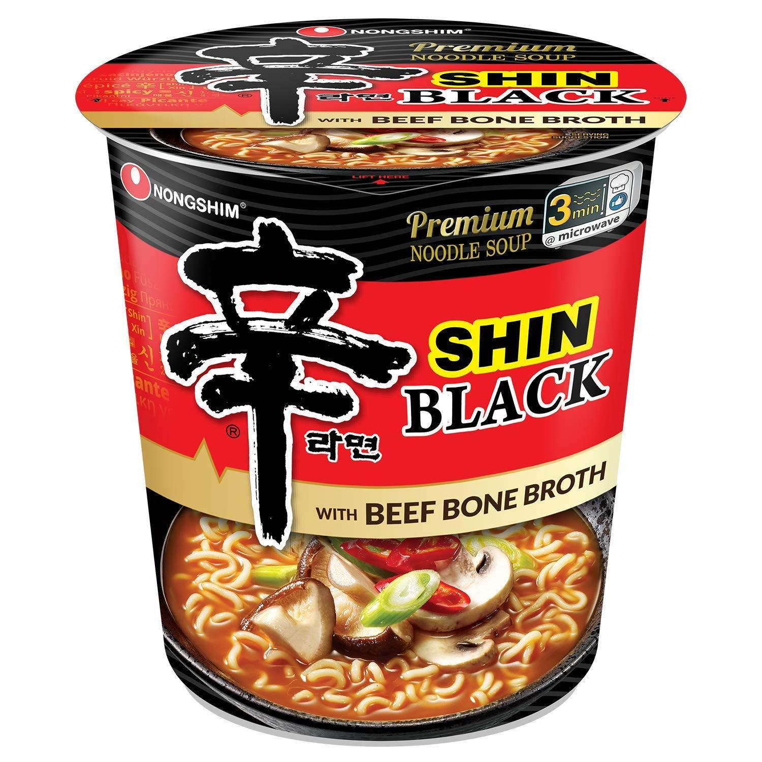 Nongshim Premium Shin Black Instant Ramen Noodle Cup 6 Pack for $8.12